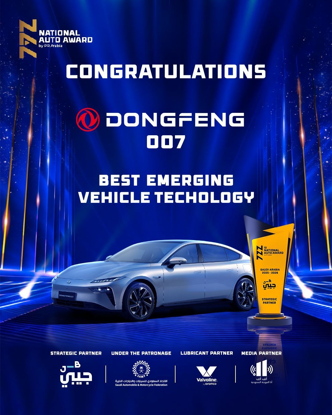 Dongfeng 007 emerging vehicle technology winner