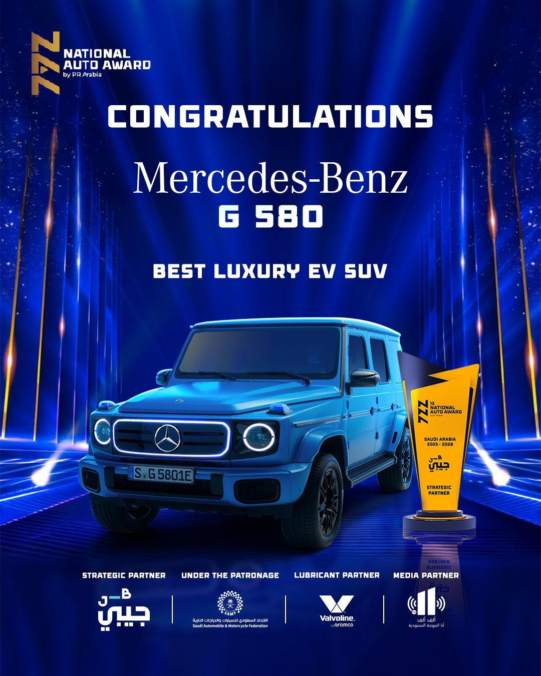 Mercedes G 580 luxury EV SUV winner